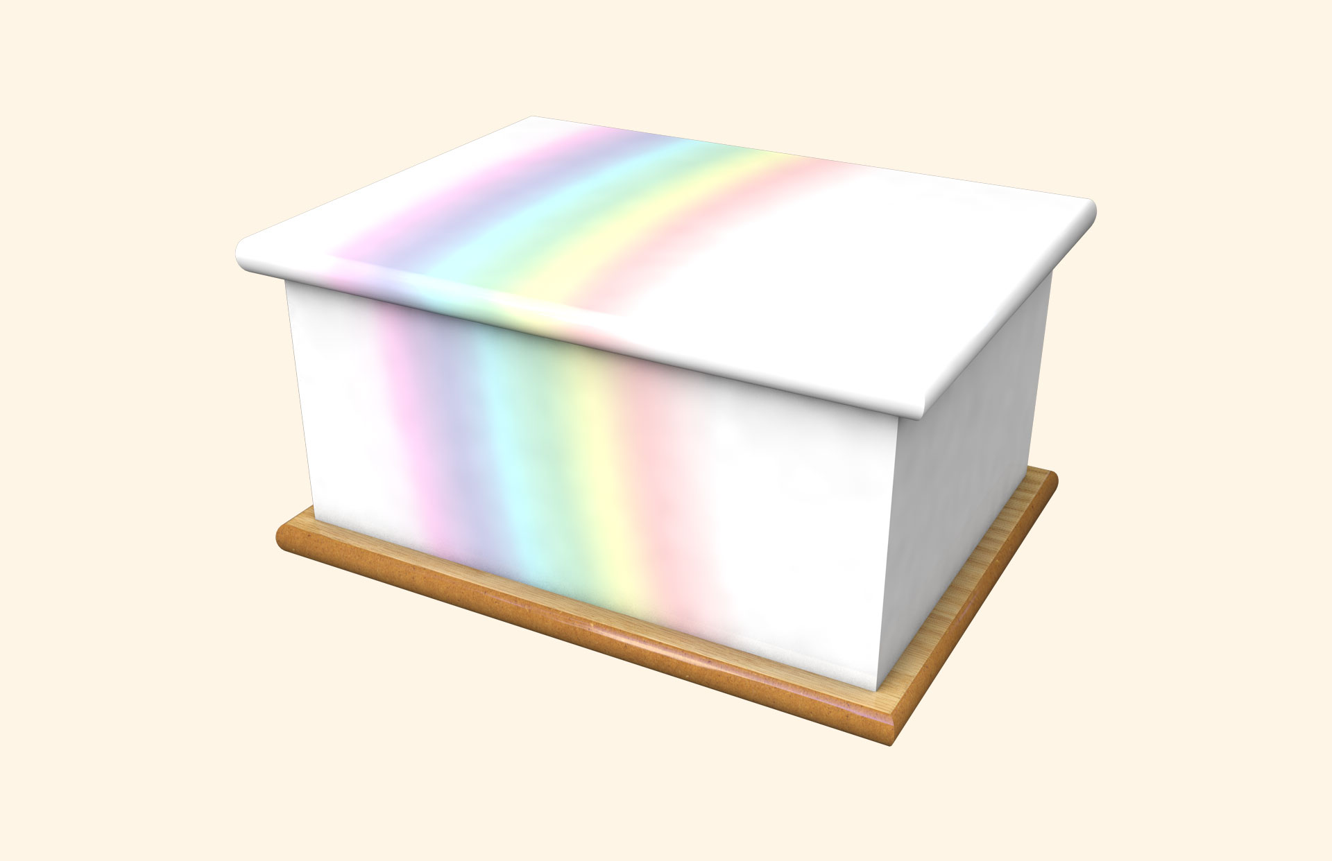 White Rainbow adult ashes casket